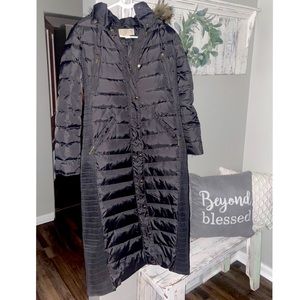 Michael Kors Winter Maxi Long Puffer Coat Black Size Medium